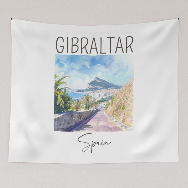 Item preview, Watercolor Design of Gibraltar - Spain designed and sold by Sketch-Shack.