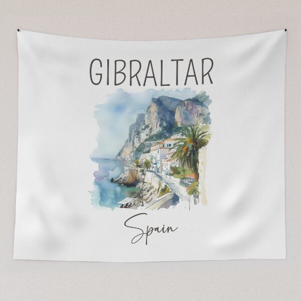 Item preview, Watercolor Design of Gibraltar - Spain designed and sold by Sketch-Shack.