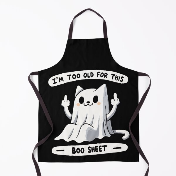 Item preview, I'm too old for this Boo Shit Halloween Cat designed and sold by DoodleDashShop.