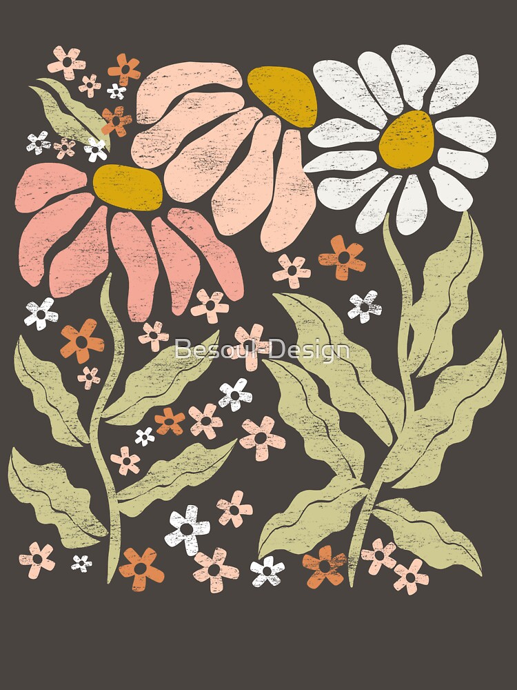 Thumbnail 7 of 7, Classic T-Shirt, BOHO Pressed Wildflowers designed and sold by Besoul-Design.
