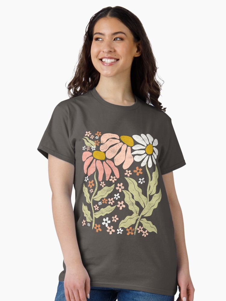 Thumbnail 2 of 7, Classic T-Shirt, BOHO Pressed Wildflowers designed and sold by Besoul-Design.