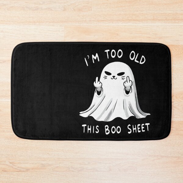 Item preview, I'm too old for this Boo Shit Funny Halloween Cat designed and sold by DoodleDashShop.