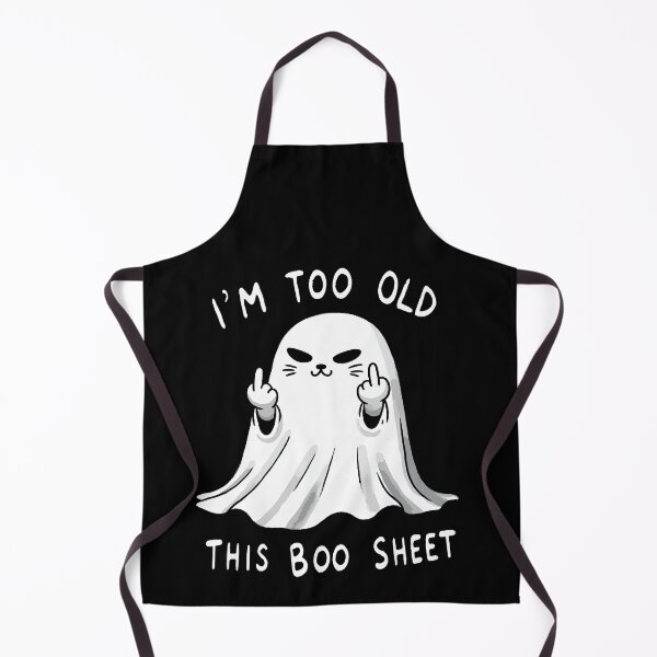 Item preview, I'm too old for this Boo Shit Funny Halloween Cat designed and sold by DoodleDashShop.