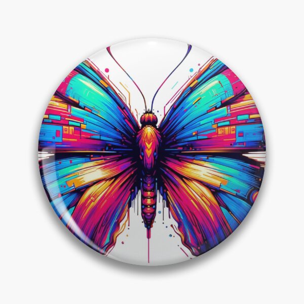 Artikelvorschau, Digitale Metamorphose: Ein Schmetterling in einer Fusion aus Comic, Vaporwave und Glitch-Art entworfen und verkauft von NexusSales.