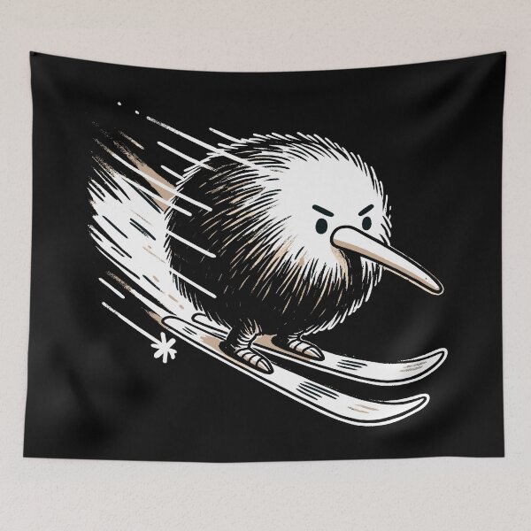 Item preview, Downhill skis Skiwi Kiwi designed and sold by DoodleDashShop.