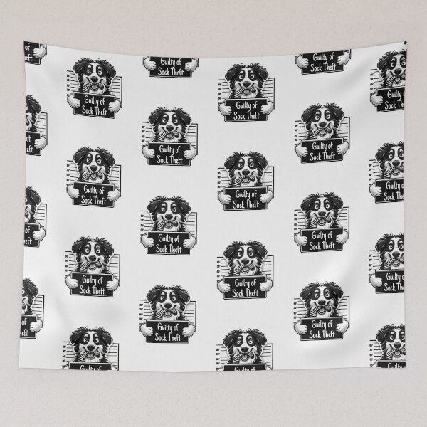 Item preview, Australian shepherd - guilty of sock theft designed and sold by digital.stickerperso.com.