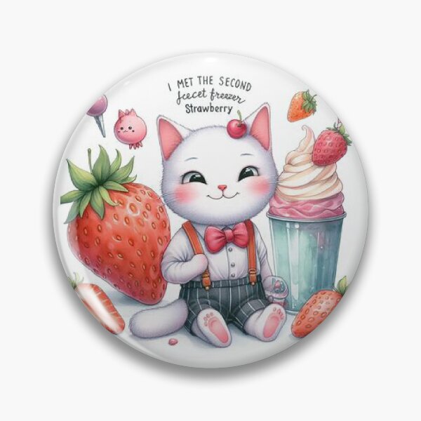 Item preview, Gato con helado de fresa designed and sold by Bit Canvas.