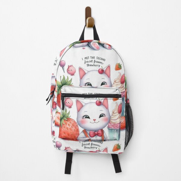 Item preview, Gato con helado de fresa designed and sold by Bit Canvas.