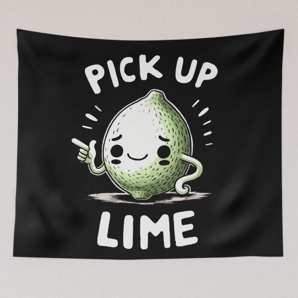 Item preview, Flirty Pick up Line Green Lime designed and sold by DoodleDashShop.