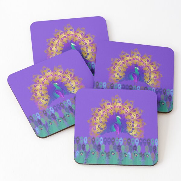 Item preview, Peacock bird Mardi Gras, festival colours designed and sold by BritishDelights.