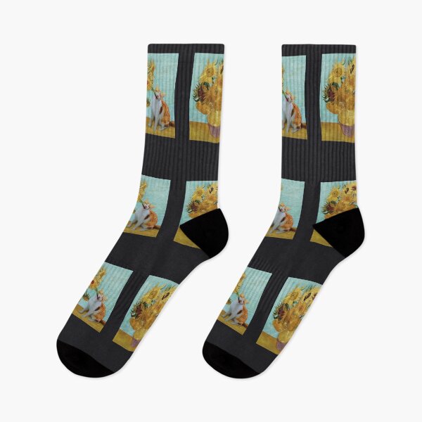 Item preview, Sunflowers Van Gogh Cat Funny Painting designed and sold by wowwowmeow.