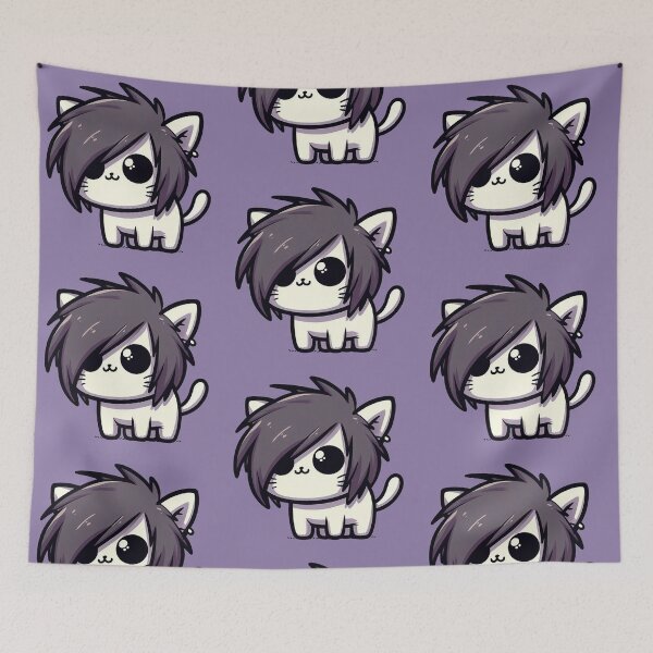 Item preview, Emo cat designed and sold by Vkinsify.