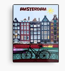 BICYCLE RIDING; In Amsterdam Holland Print Metal Print