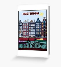 FAHRRAD FAHREN; In Amsterdam Holland Drucken Grußkarte