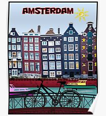 FAHRRAD FAHREN; In Amsterdam Holland Drucken Poster