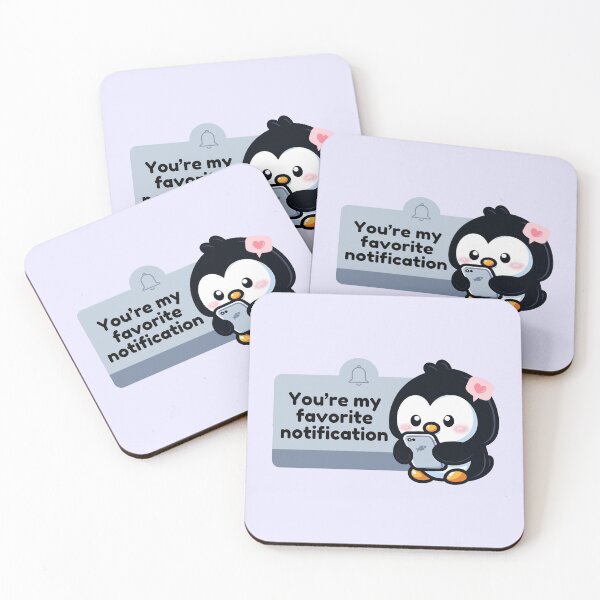 Item preview, You’re my Favorite Notification | Cute Penguin in Love with Smartphone designed and sold by Kimochi-Shop.