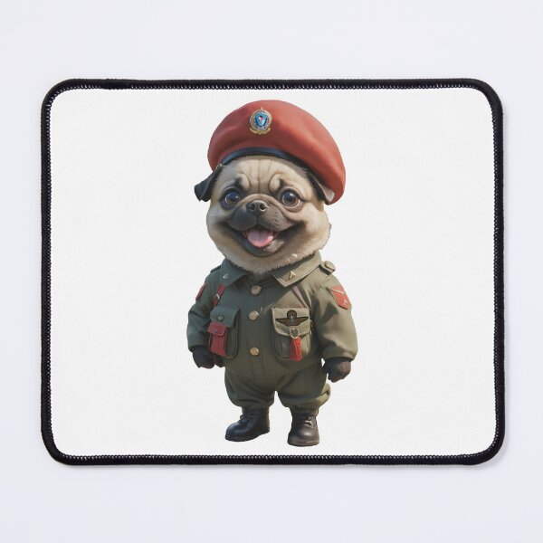 Item preview, Red Beret Commando Para Pug Dog designed and sold by GiwuArt777.