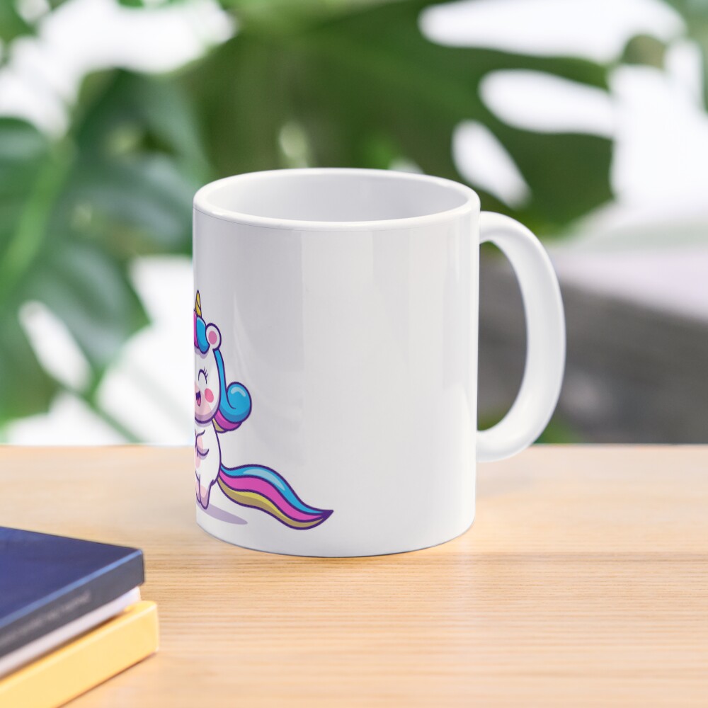 Unicorn Holding a Balloon Classic Mug - unicorn fantasy design by HackerLooks