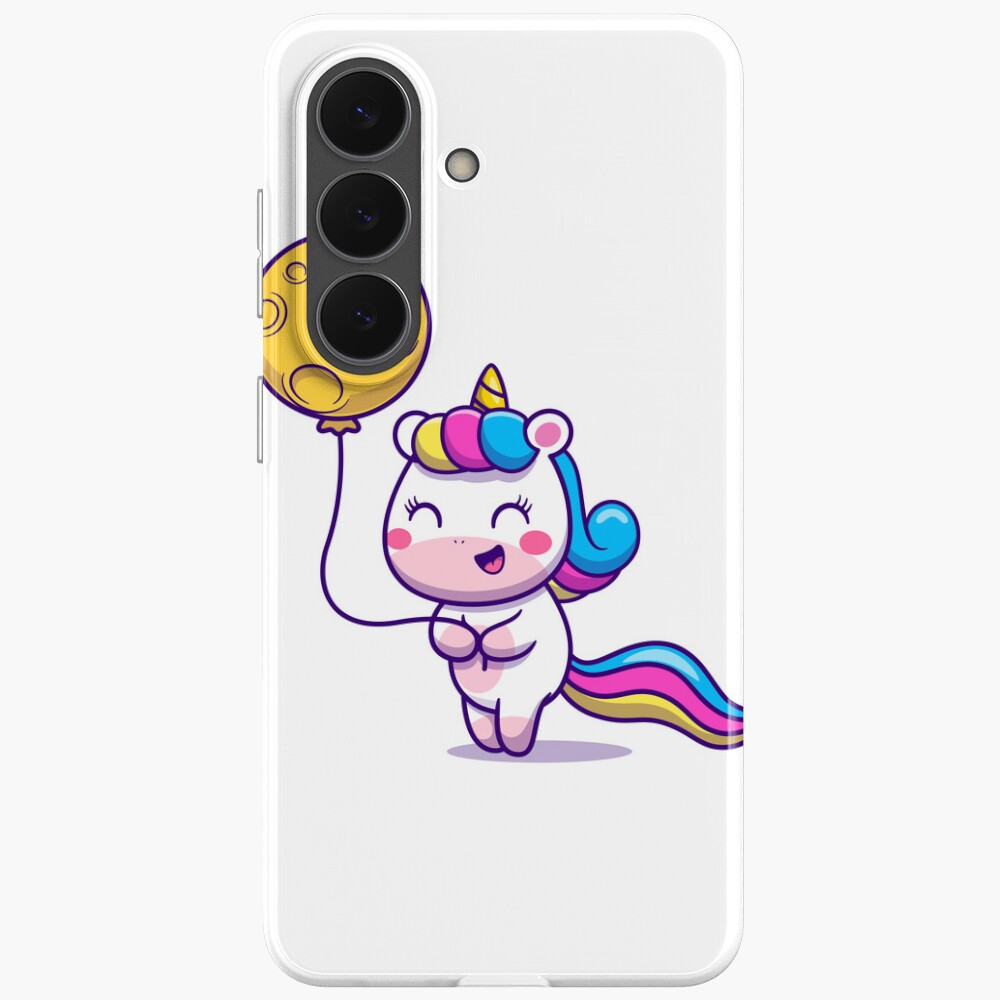 Unicorn Holding a Balloon Samsung Galaxy Soft Case - unicorn fantasy design by HackerLooks