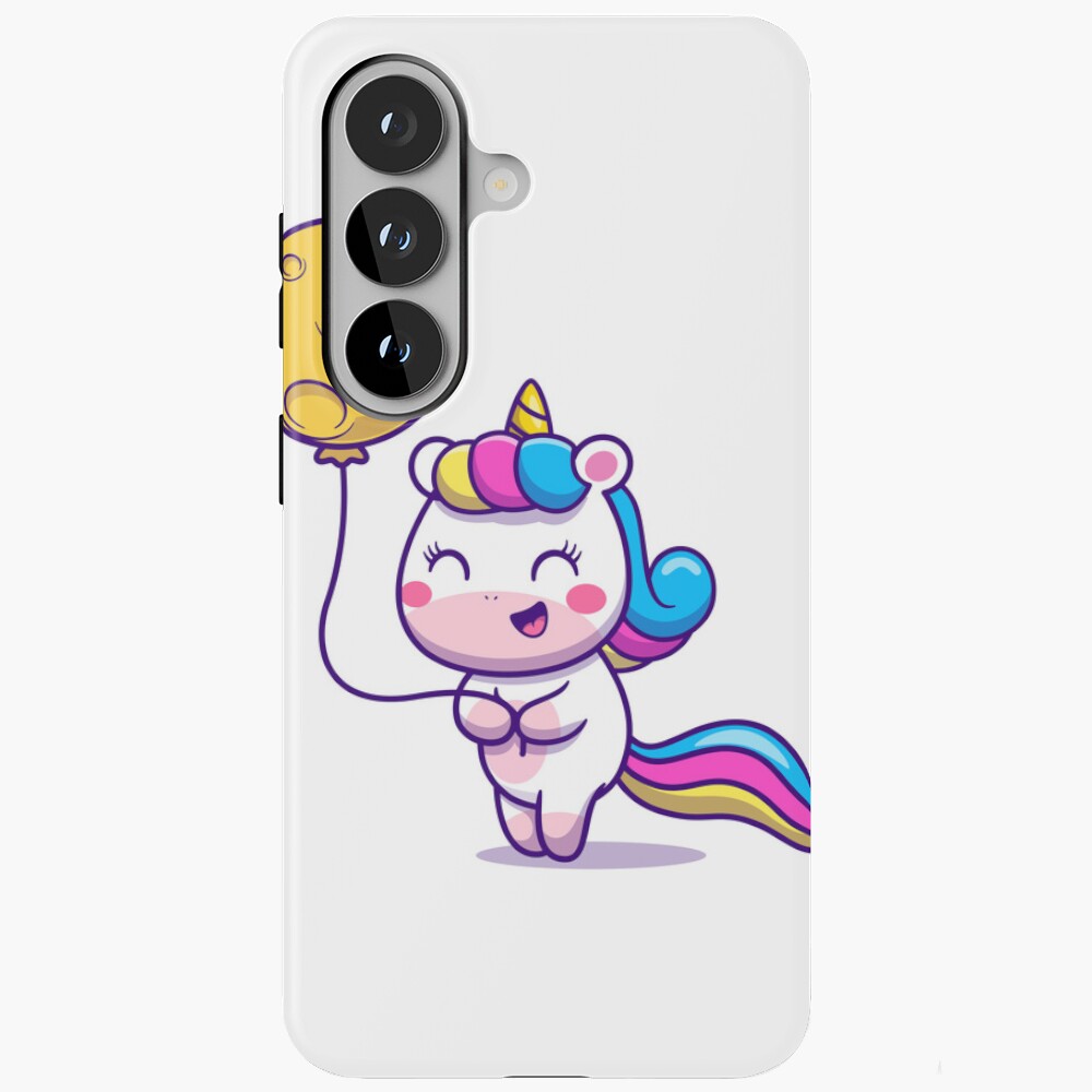 Unicorn Holding a Balloon Samsung Galaxy Tough Case - unicorn fantasy design by HackerLooks