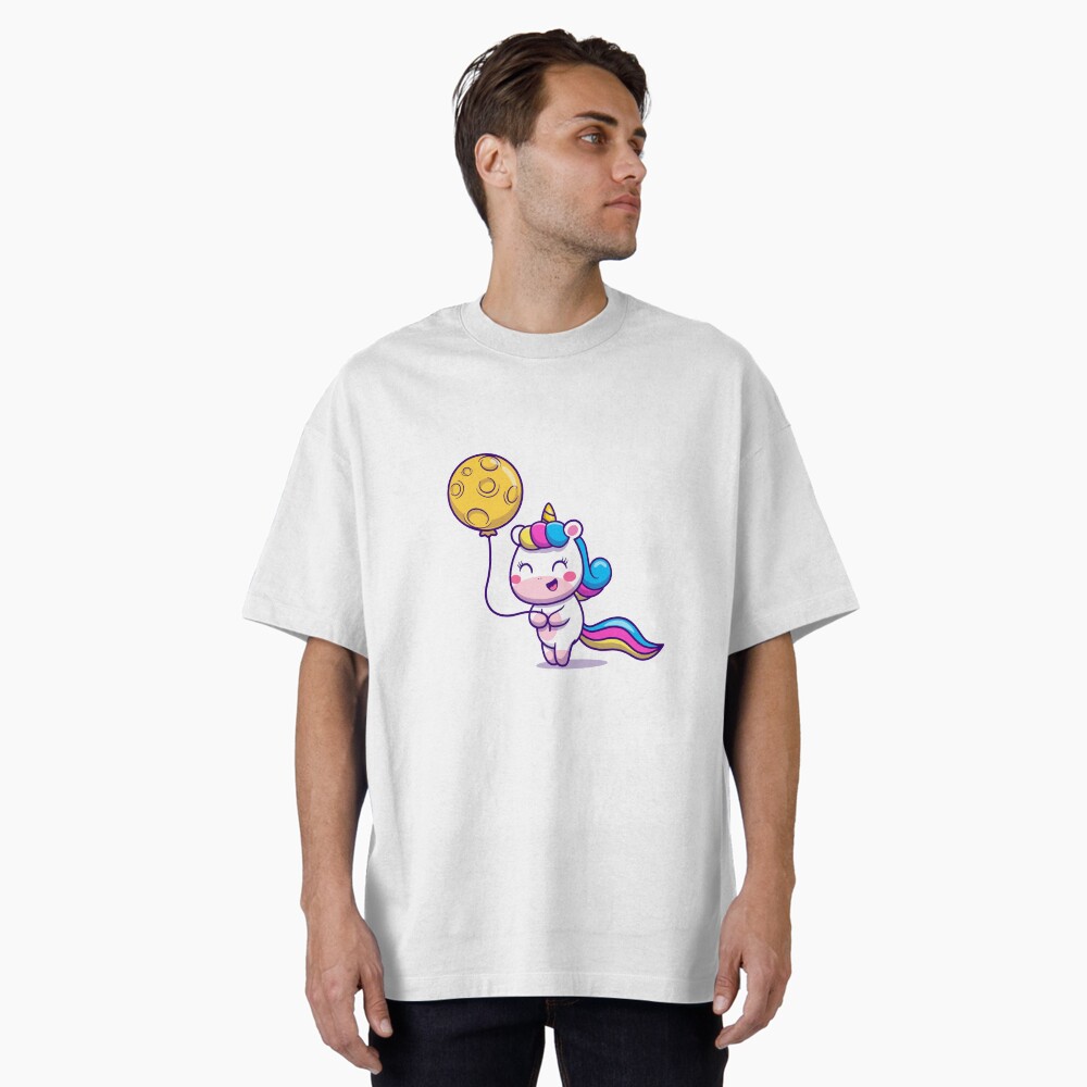 Unicorn Holding a Balloon T-Shirts design by HackerLooks