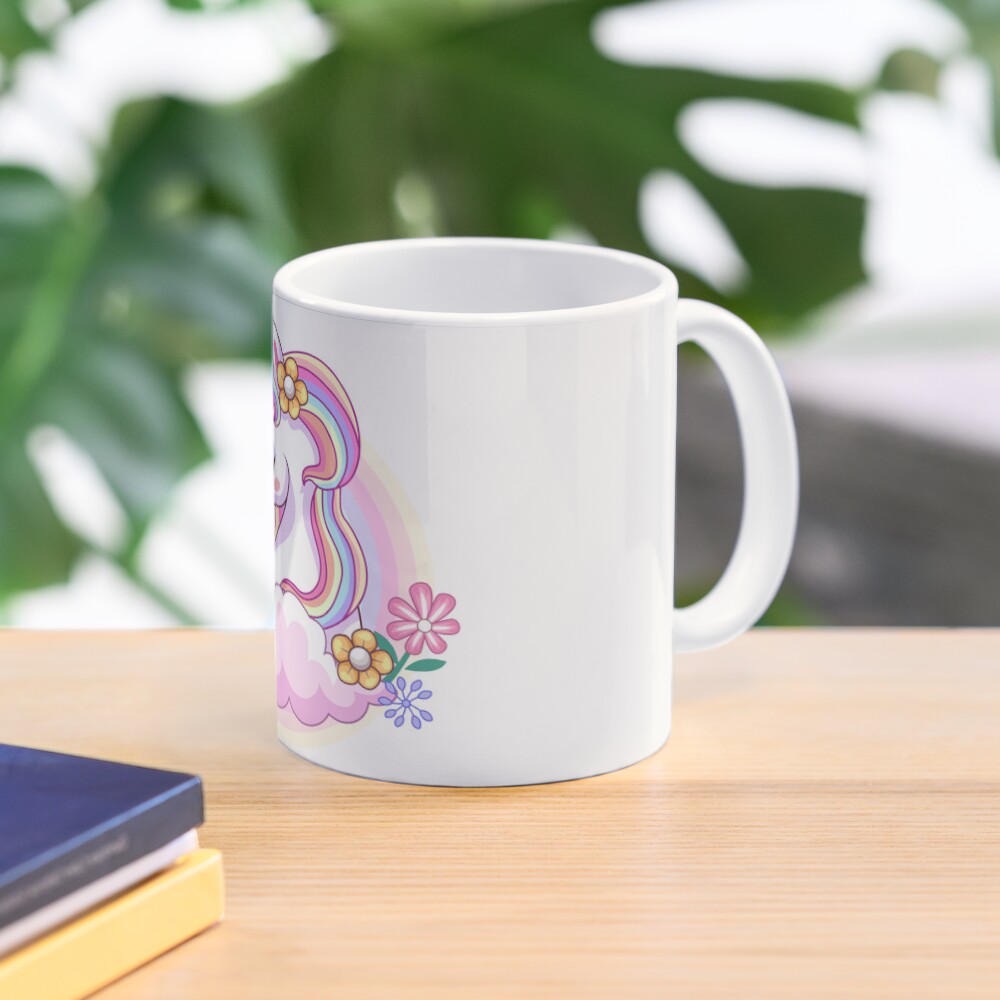 Unicorn and Roses Classic Mug - unicorn fantasy design by HackerLooks