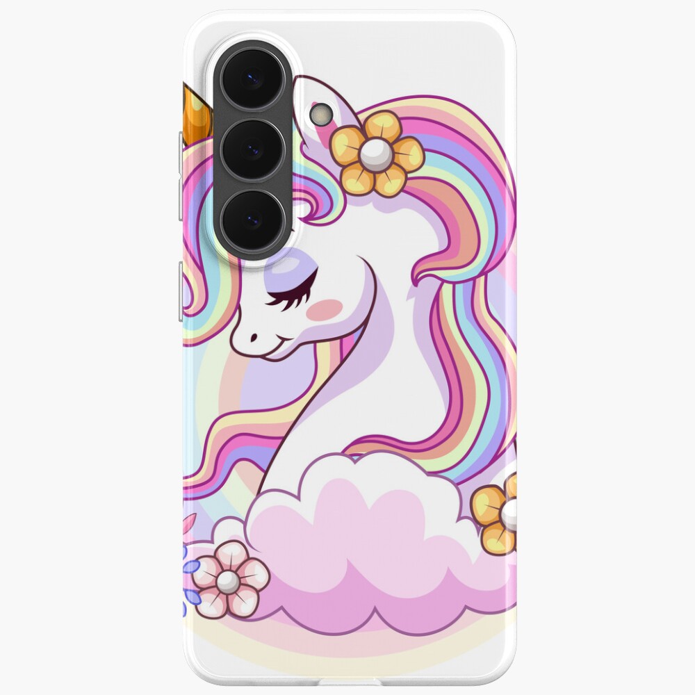 Unicorn and Roses Samsung Galaxy Soft Case - unicorn fantasy design by HackerLooks