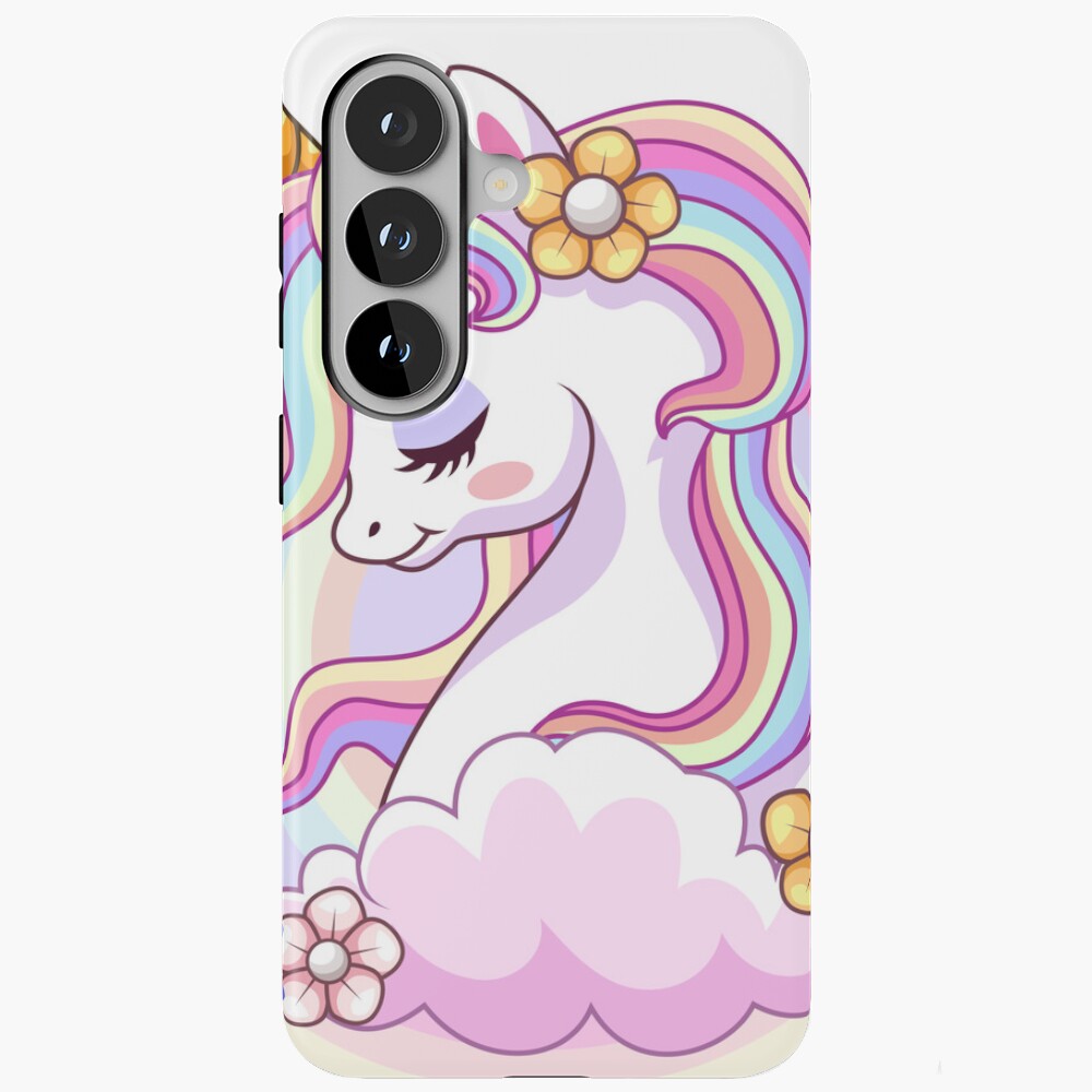Unicorn and Roses Samsung Galaxy Tough Case - unicorn fantasy design by HackerLooks