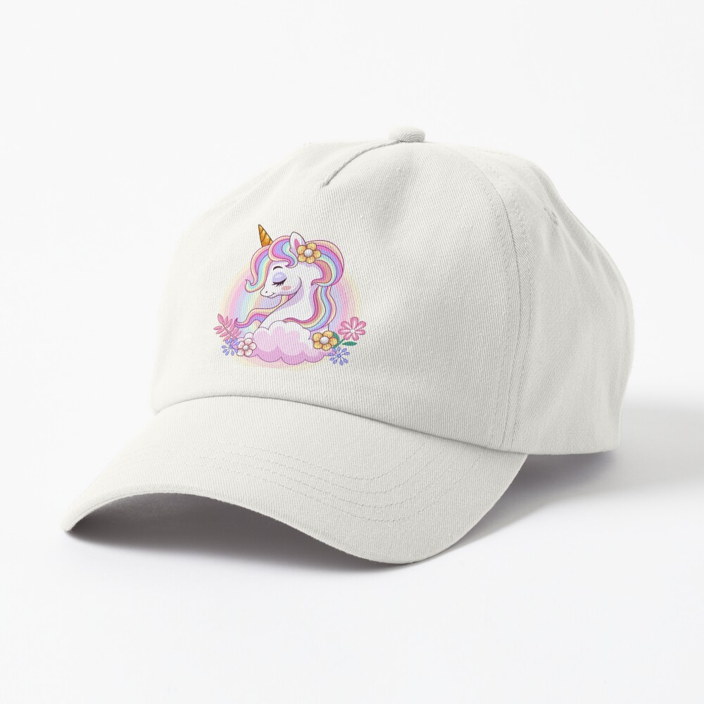 Unicorn and Roses Dad Hat - unicorn fantasy design by HackerLooks