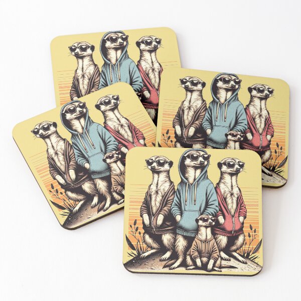 Item preview, Cute Urban Meerkats Chillin' In The Safari Funny African Sunset designed and sold by d247.