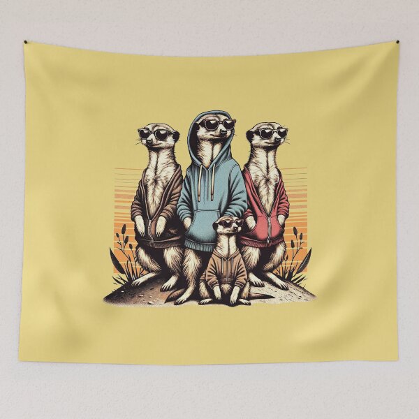 Item preview, Cute Urban Meerkats Chillin' In The Safari Funny African Sunset designed and sold by d247.