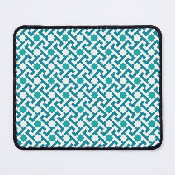 Item preview, Moroccan Geometric Pattern in Turquoise and White designed and sold by Harmonish.
