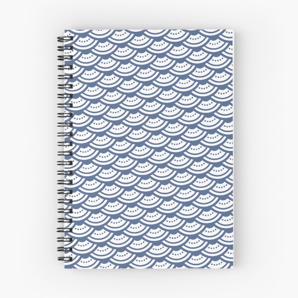 Item preview, Blue background & White Scale Waves Replicating Continuous Pattern  designed and sold by Alchemy-A-La-G.