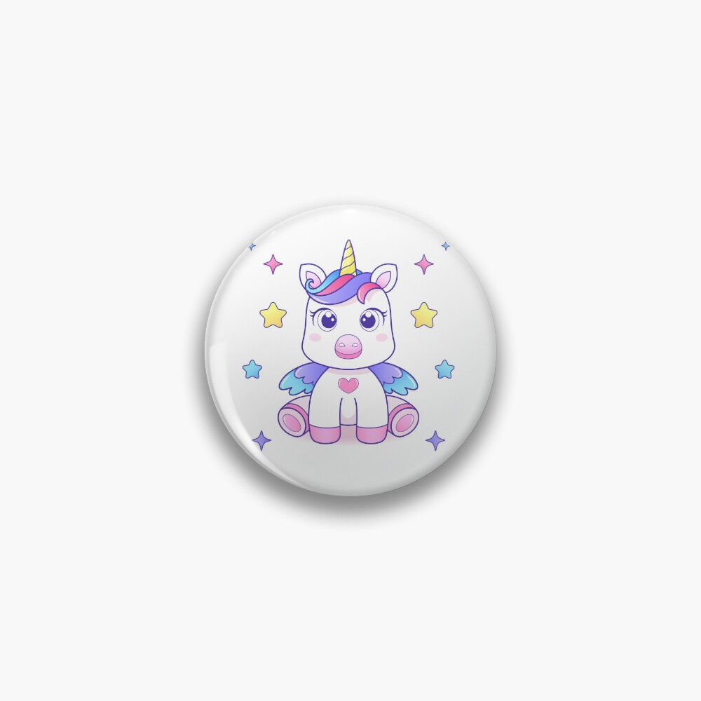 Super Cute Unicorn Pin - unicorn fantasy design by HackerLooks