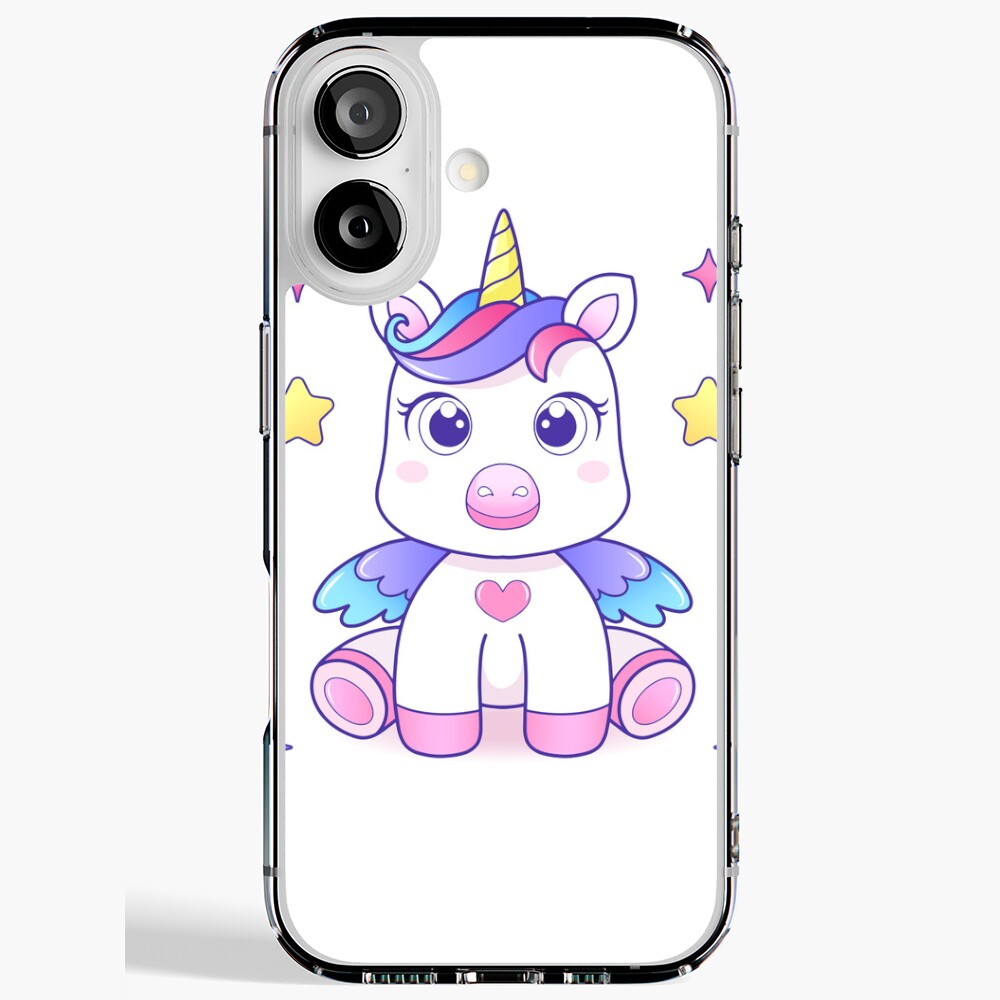 Super Cute Unicorn iPhone Soft Case - unicorn fantasy design by HackerLooks
