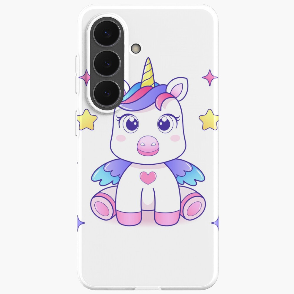 Super Cute Unicorn Samsung Galaxy Soft Case - unicorn fantasy design by HackerLooks