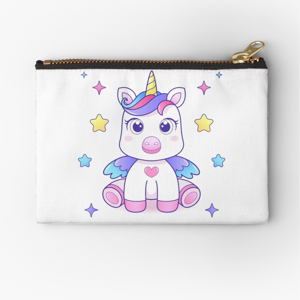 Super Cute Unicorn Zipper Pouch - unicorn fantasy design by HackerLooks
