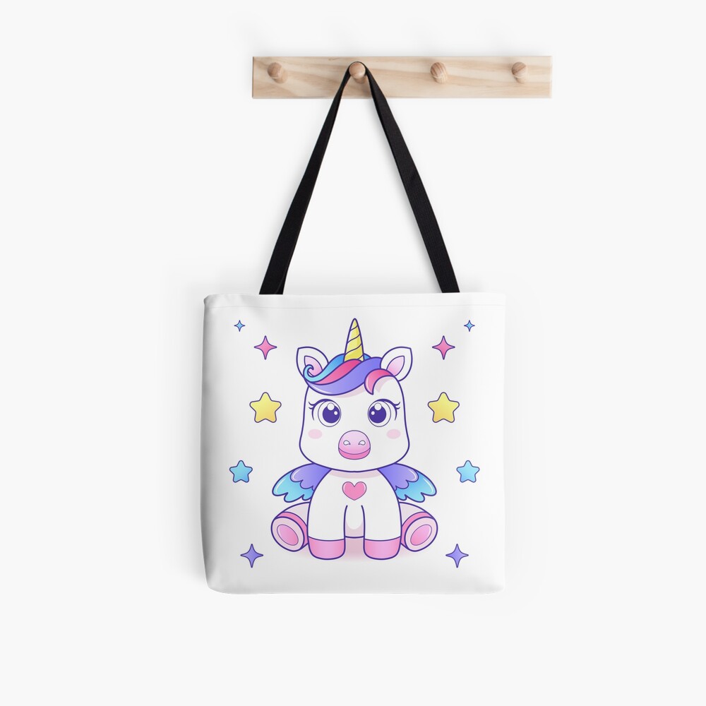 Super Cute Unicorn All Over Print Tote Bag - unicorn fantasy design by HackerLooks