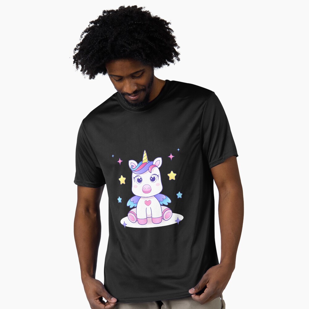 Super Cute Unicorn Active T-Shirt - unicorn fantasy design by HackerLooks