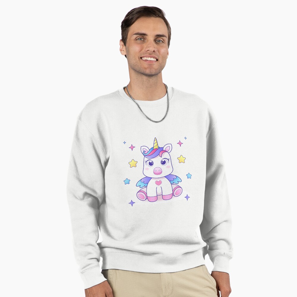 Super Cute Unicorn Pullover Sweatshirt - unicorn fantasy design by HackerLooks