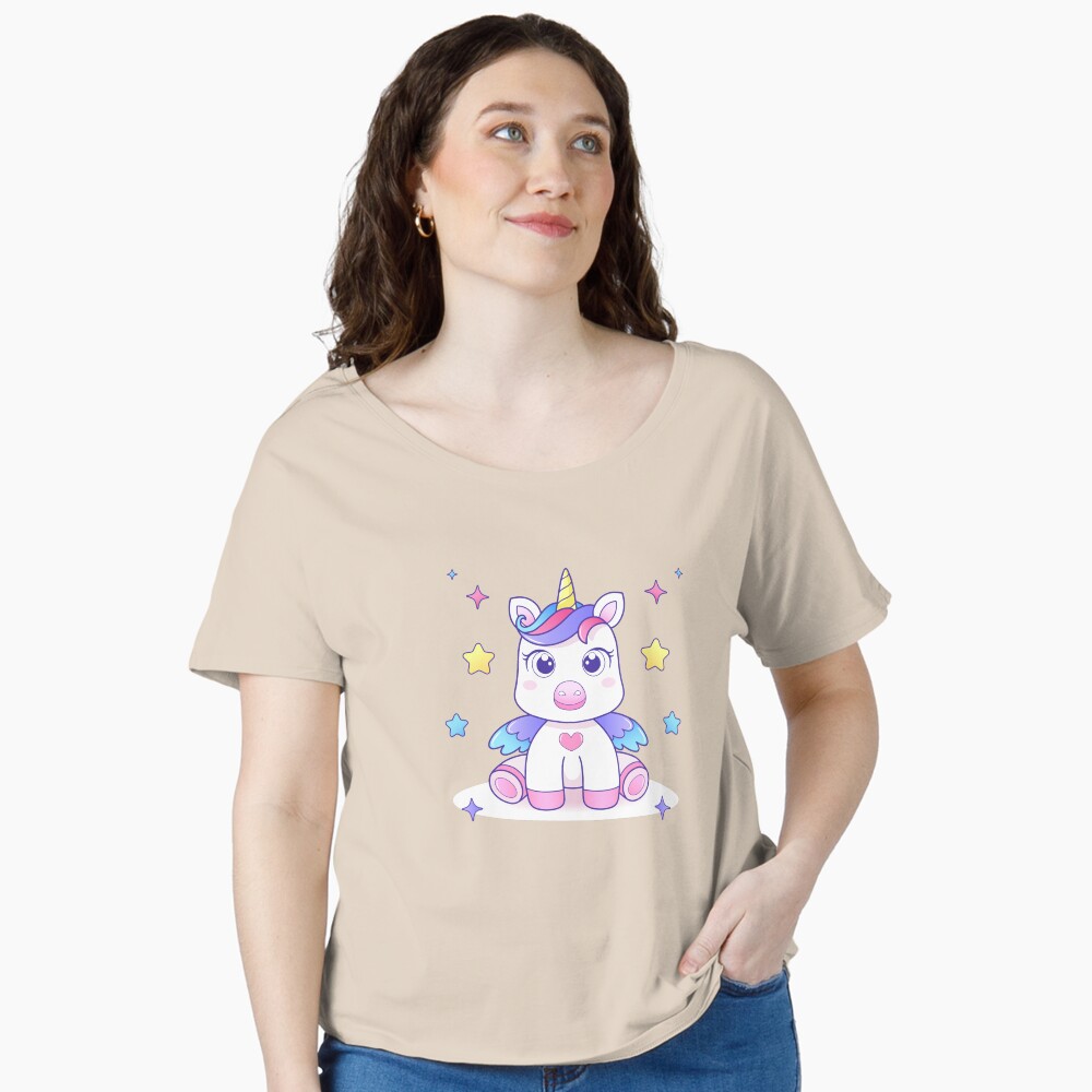 Super Cute Unicorn Relaxed Fit T-Shirt - unicorn fantasy design by HackerLooks