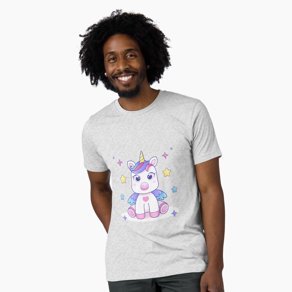 Super Cute Unicorn Tri-blend T-Shirt - unicorn fantasy design by HackerLooks