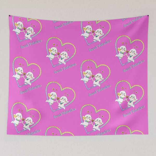 Item preview, Sweet Valentine -A sweet couple in love in a rainbow heart (pink) designed and sold by kikidu21.