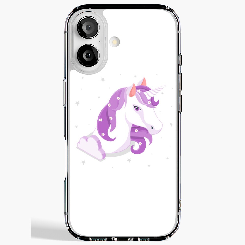 Unicorn and Stars iPhone Soft Case - unicorn fantasy design by HackerLooks