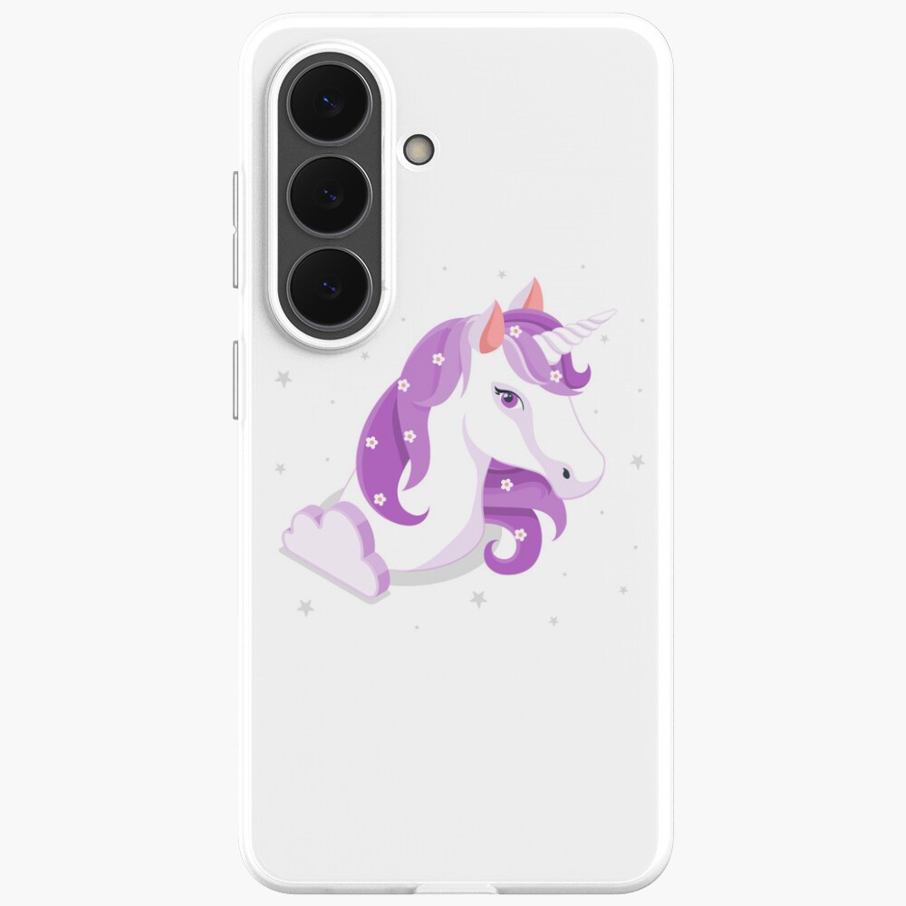 Unicorn and Stars Samsung Galaxy Soft Case - unicorn fantasy design by HackerLooks