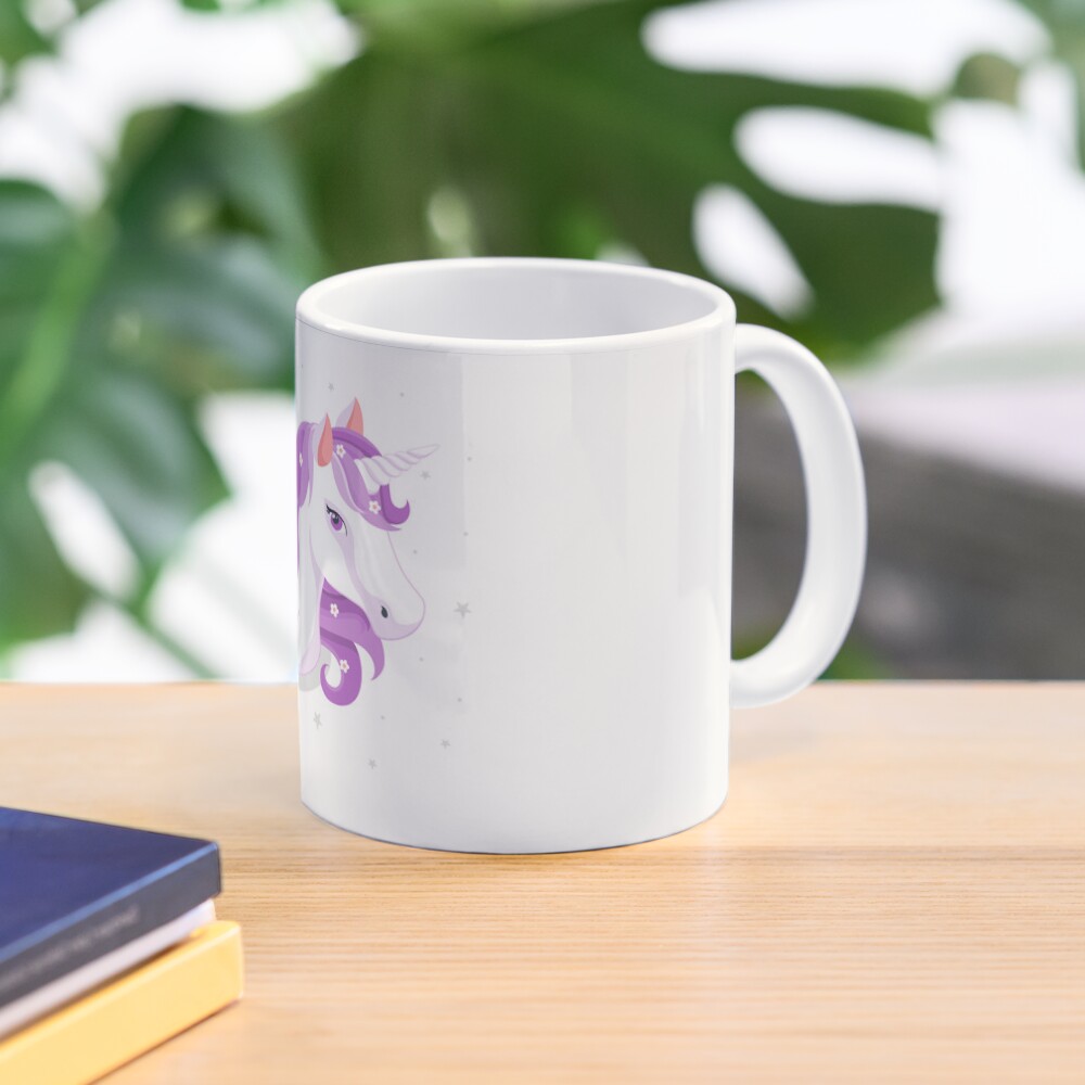 Unicorn and Stars Classic Mug - unicorn fantasy design by HackerLooks