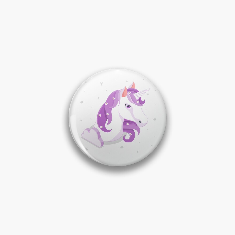 Unicorn and Stars Pin - unicorn fantasy design by HackerLooks