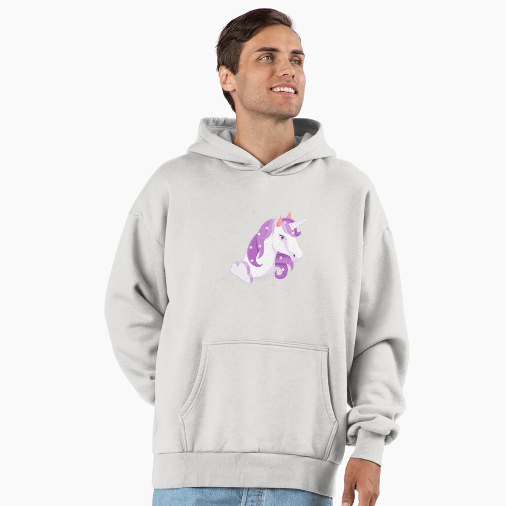 Unicorn and Stars Premium Oversized Hoodie - unicorn fantasy design by HackerLooks