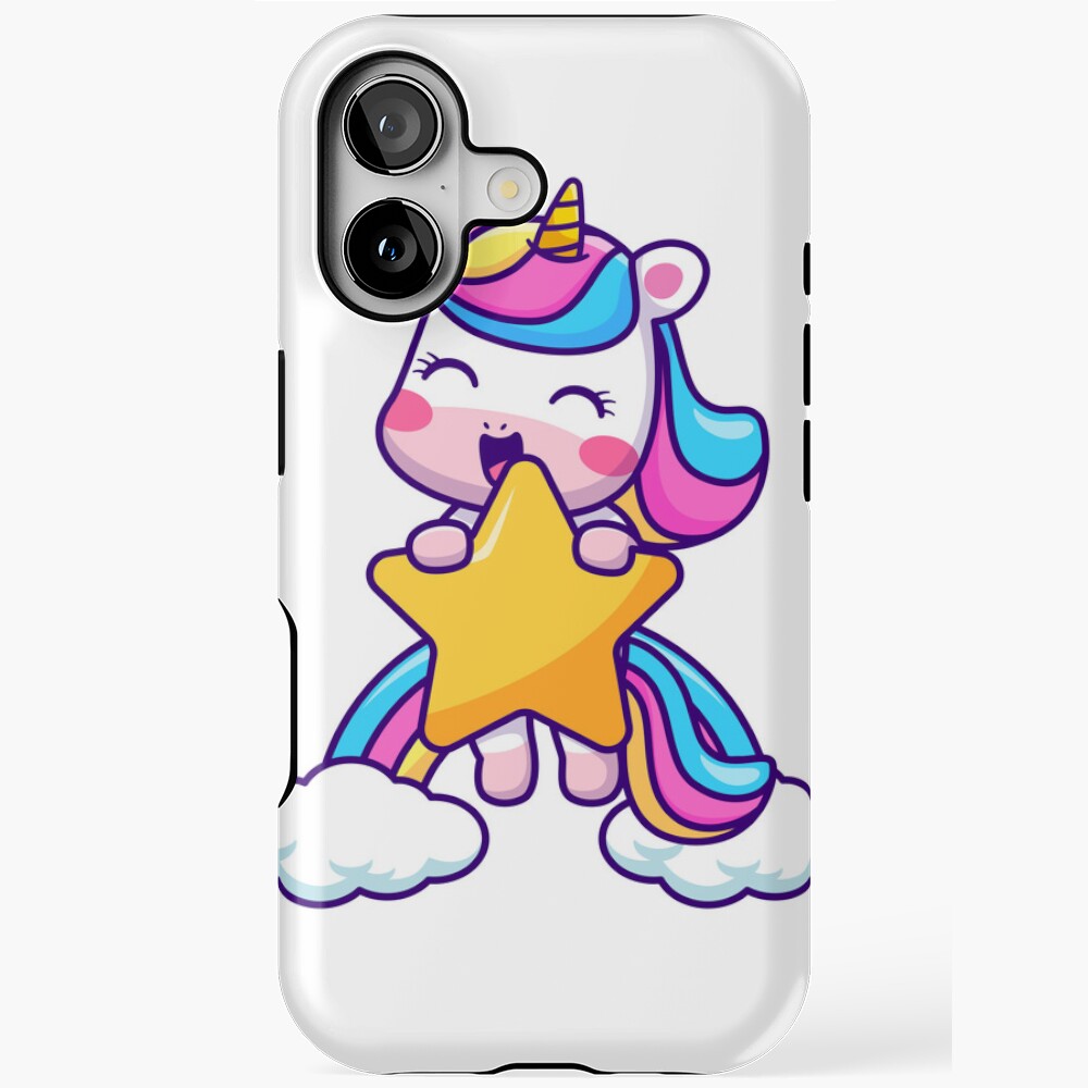Unicorn Holding a Star iPhone Magsafe Tough Case - unicorn fantasy design by HackerLooks