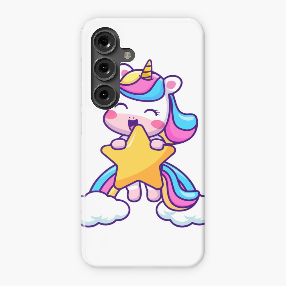 Unicorn Holding a Star Phone Cases design by HackerLooks